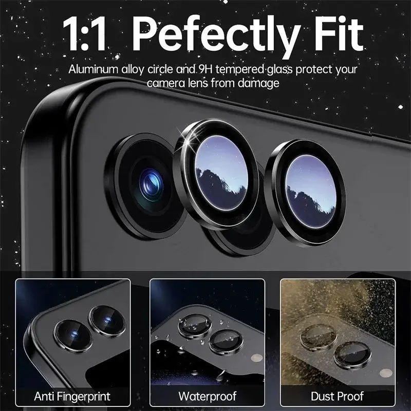 Custodia protettiva per fotocamera in vetro temperato curvo 9D per Samsung Galaxy Z Flip5 Flip 5 5G Matel Ring Lens Cap Samung Samsun ZFlip5 Z5