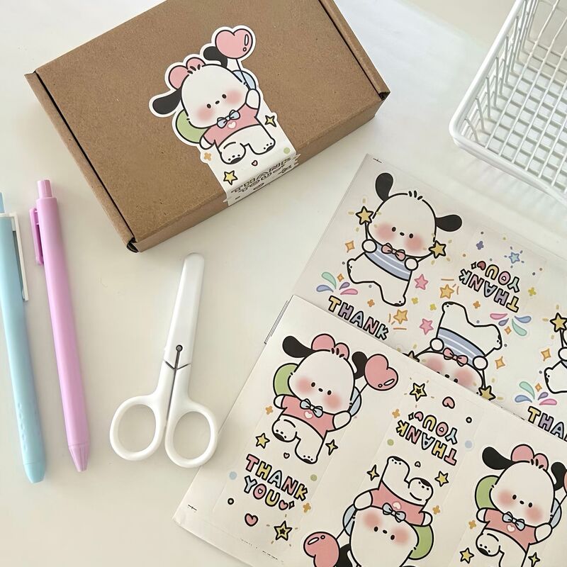 산리오 만화 애니메이션 귀여운 포차코 씰링 스티커, 작은 카드 선물 포장 장식, 씰링 스티커