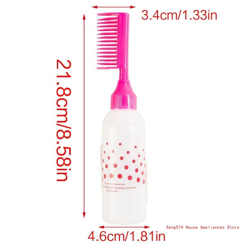 Empty Hair Dye Applicator Bottle with Comb Hair Colouring Dispensing Comb Gifts 95AC