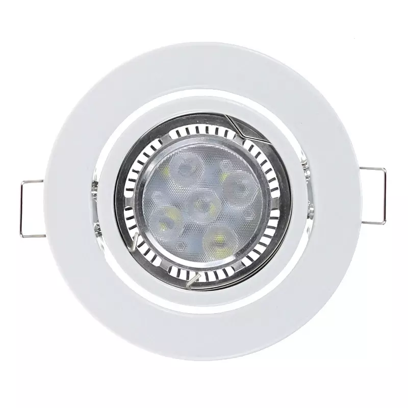 Okrągłe wpuszczone reflektory rama lampy oprawa sufitowa uchwyty regulowany otwór 70mm oprawa