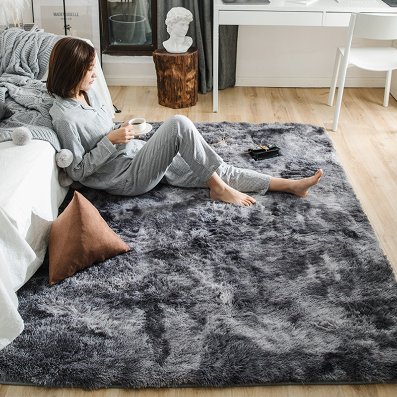 Szary dywan do salonu pluszowy dywan sypialnia podłoga puszyste maty antypoślizgowe Home Decor dywaniki z miękkiego aksamitu dywany dla dzieci pokój koc