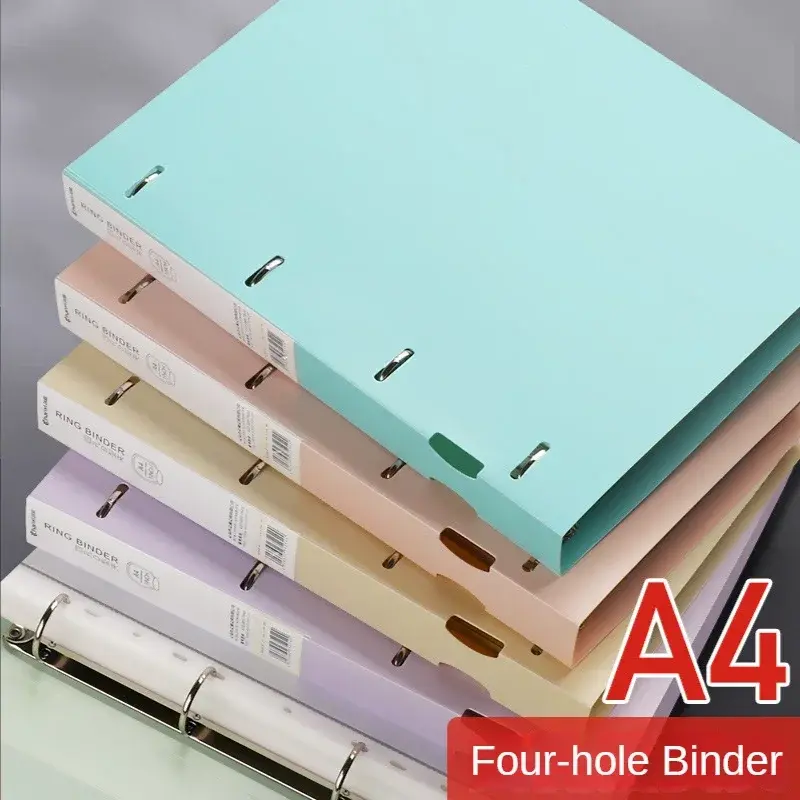 A4 Binder tipe-d Punch Folder penyimpanan kantor File cincin tahan air kertas tes Data Folder penyimpanan 4 lubang Binder perlengkapan belajar