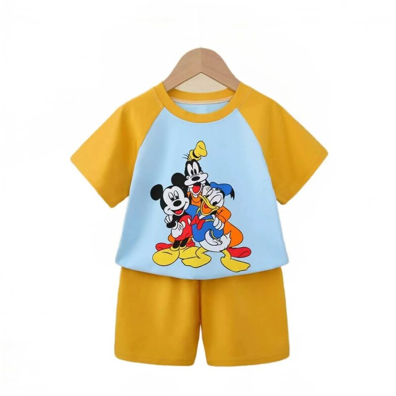 Conjunto de roupas de 2 peças para meninos, camiseta de lazer, calça casual infantil, terno de menino, roupas de verão, 2024