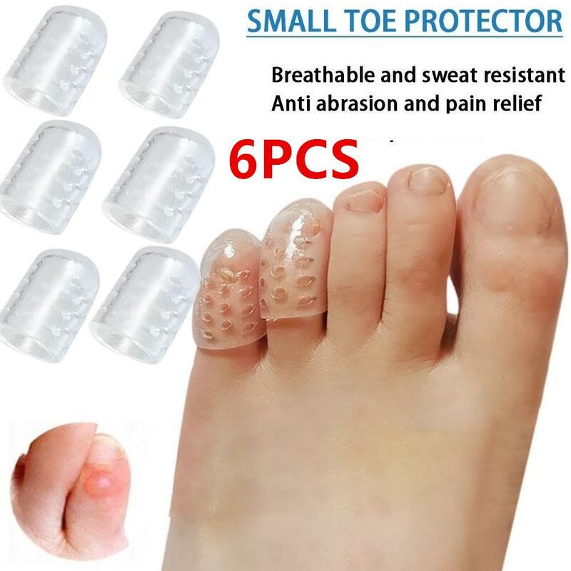 6pcs/3 pairs Silicone Gel Little Toe Tubo Calos Blisters Corrector Pinkie Protector Gel Joanete Manga Toe Bone Brace Suporte