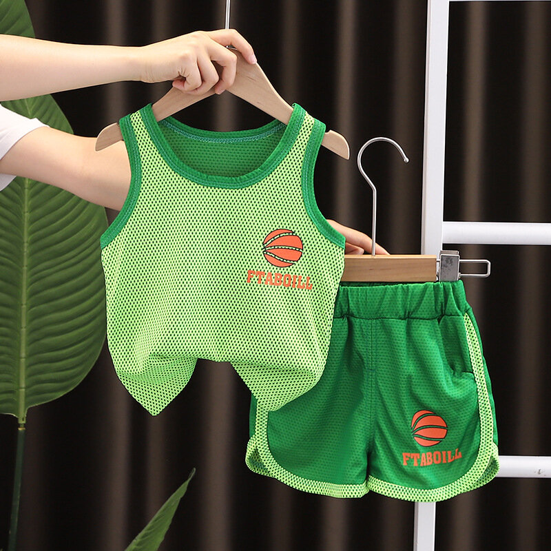 Vêtements d'été pour bébés filles, 2 pièces/ensemble, shorts de basketball, costume de sport pour nourrissons, survêtements pour enfants