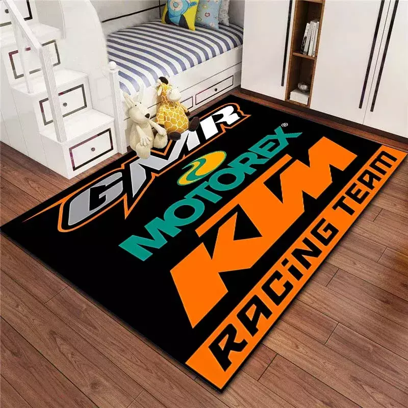 K-Ktm-3D Motocicleta Print Area Rug para Sala de Estar, Corredor, Quarto Capacho, Kid Room Floor Mat, Presentes Decorativos, Moda