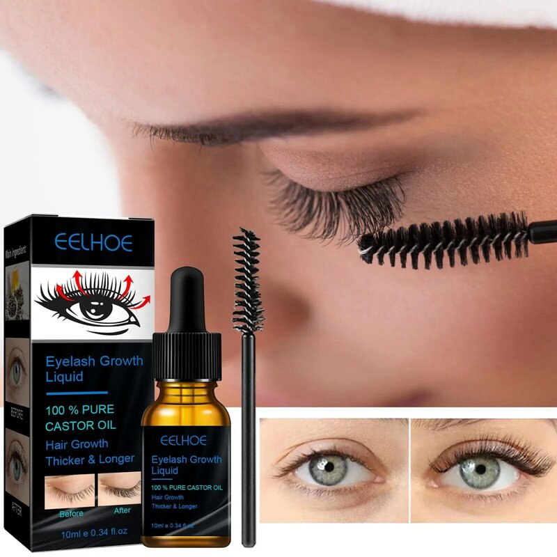 Castor Oil Mascara Natural Thick Long Curling Moisturizing Not Easy To Smudge Eyelash Care Liquid Extraction Eyelash