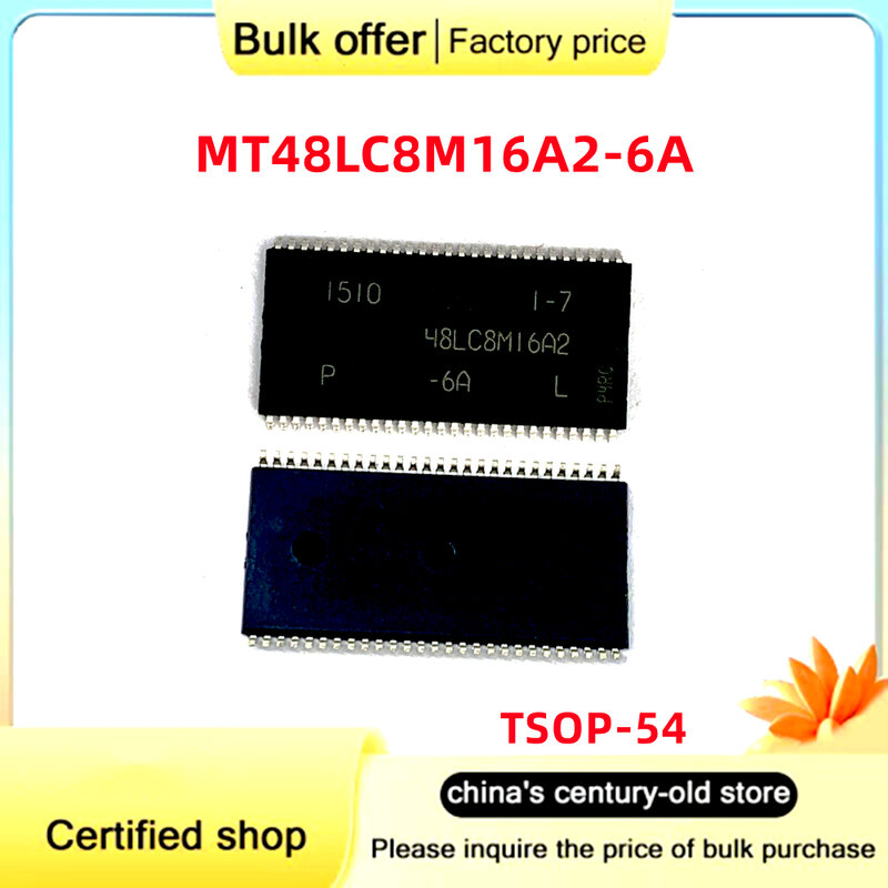 シルクスクリーン付きメモリーチップ,MT48LC8M16A2P-6A: l,MT48LC8M16A2-6A lc8m16a2,sop-54,ロットあたり5個