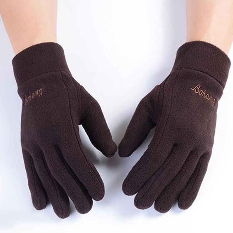 Winter Polar Fleece Gloves Windproof Polar Fleece Gloves for Men Women Warm Outdoor Cycling Driving Gloves with for Resistance
