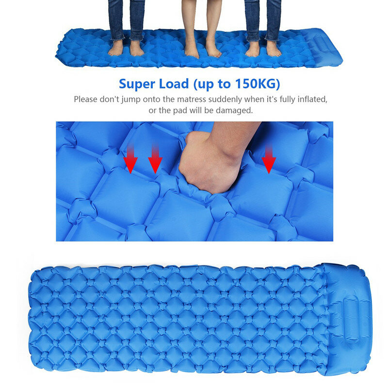 Outdoor Inflatable Sleeping Pad Inflatable Air Cushion Camping พร้อมหมอน Air ที่นอนเบาะโซฟาเป่าลม
