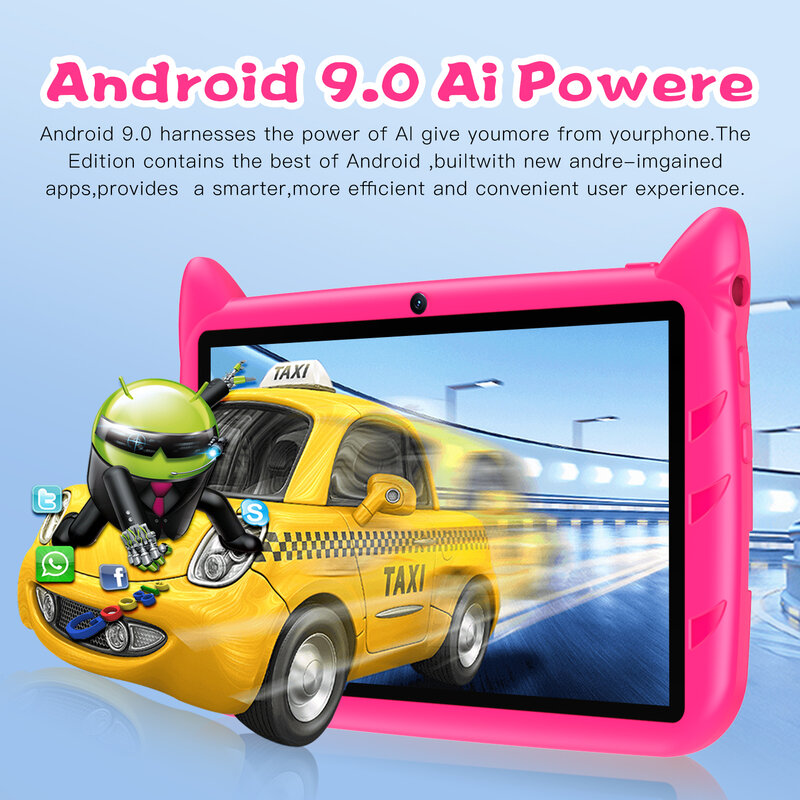 Tableta Q80 Sauenane para niños, Tablet barata de 7 pulgadas, 2GB/32GB, Quad Core, Android 9,0, WiFi 5G, regalo para niños