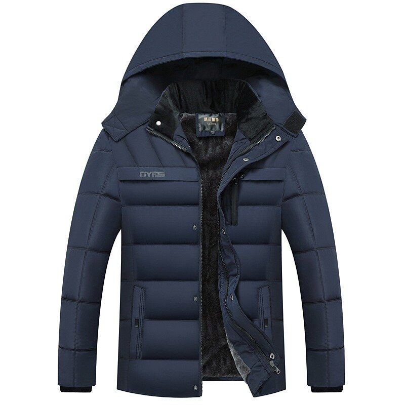 Новинка 2023, модное зимнее пальто с капюшоном, Мужская Толстая теплая зимняя куртка для мужчин, ветрозащитная парка в подарок отцу и мужу