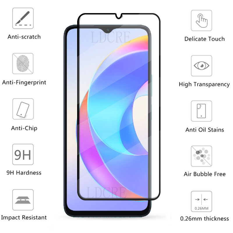 6-in-1 For Honor X5 Plus Glass For Honor X5 Plus Tempered Glass 9H HD Full Glue Screen Protector Huawei Honor X5 Plus Lens Glass