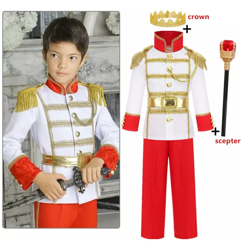 어린이 왕자 매력적인 코스튬 할로윈 코스프레, 킹 의상, 판타지아 소년 생일 파티 코스프레 의류 세트