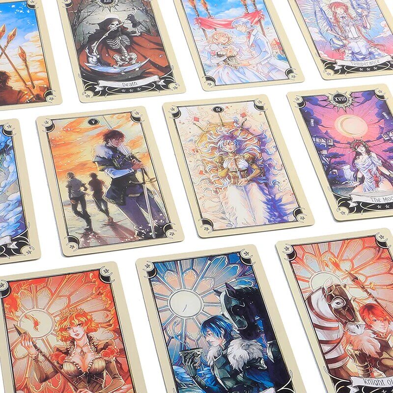 Kartu Oracle Tarot versi bahasa Inggris papan permainan dek sihir peri e-buku panduan kartu bermain Ramalan misterius