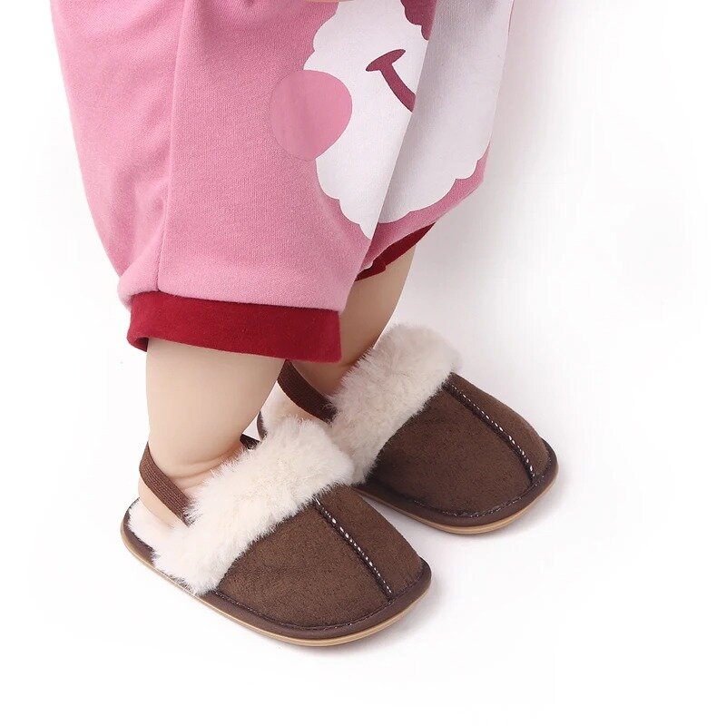Baby Winter Warm Slipper Soft and Warm Fluffy High Quality TPR Sole Anti-slip Hot Selling for Newborn Toddler Indoor Prewalking