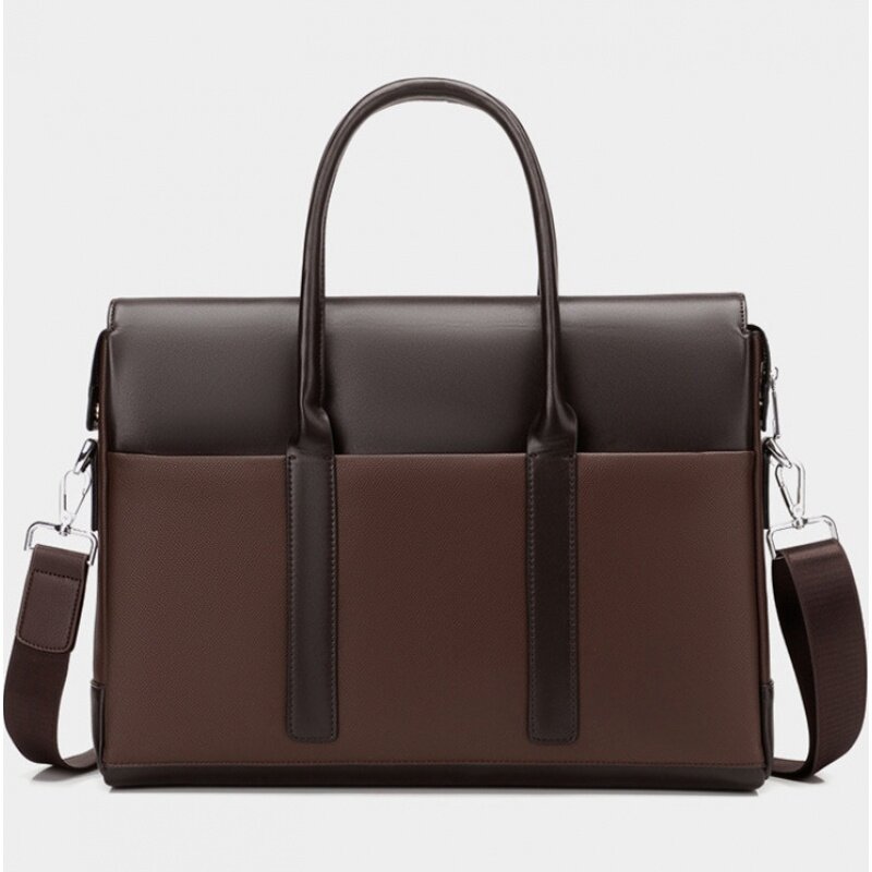 Luxury Men Genuine Leather Briefcase Office Handbag Large Capacity Male Shoulder Messenger Bag Business Laptop Bag