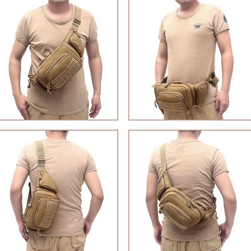 Outdoor tactical multi-functional storage pockets Men's sports field military fan bag Invisible hanging pockets