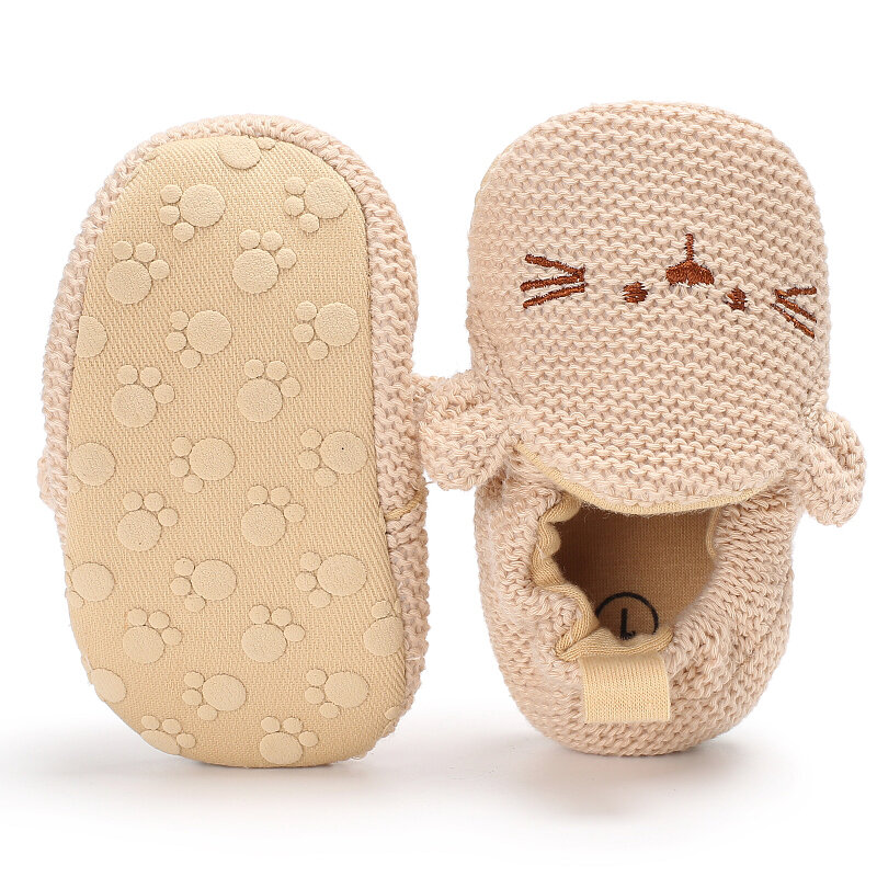Детская обувь для новорожденных мальчиков и девочек, милая весенне-Осенняя обувь из чистого хлопка, теплая мягкая плюшевая подошва, модная повседневная обувь