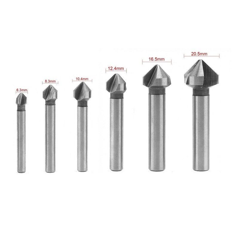 3 Flute Countersink Drill Bit 90 Degree Chamfering Tools Chamfer Cutter Cutter Wood Metal Hole Drilling Power Tools Accessories