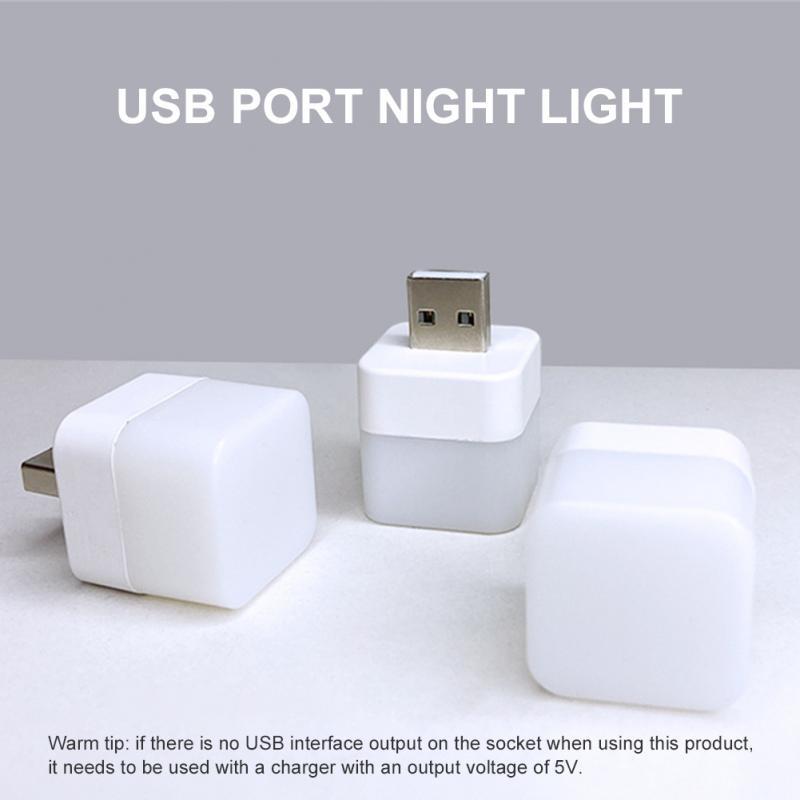 Mini LED Night Light, USB Plug Lamp, Power Bank Charging, Luzes do livro, Pequena leitura redonda, Lâmpadas de proteção para os olhos