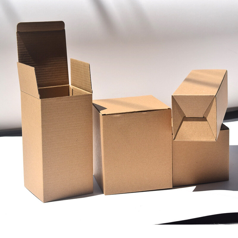 Упаковочная коробка из натуральной крафт-бумаги, утолщенная Гофрированная коробка для доставки почтовых ящиков, 10 шт.