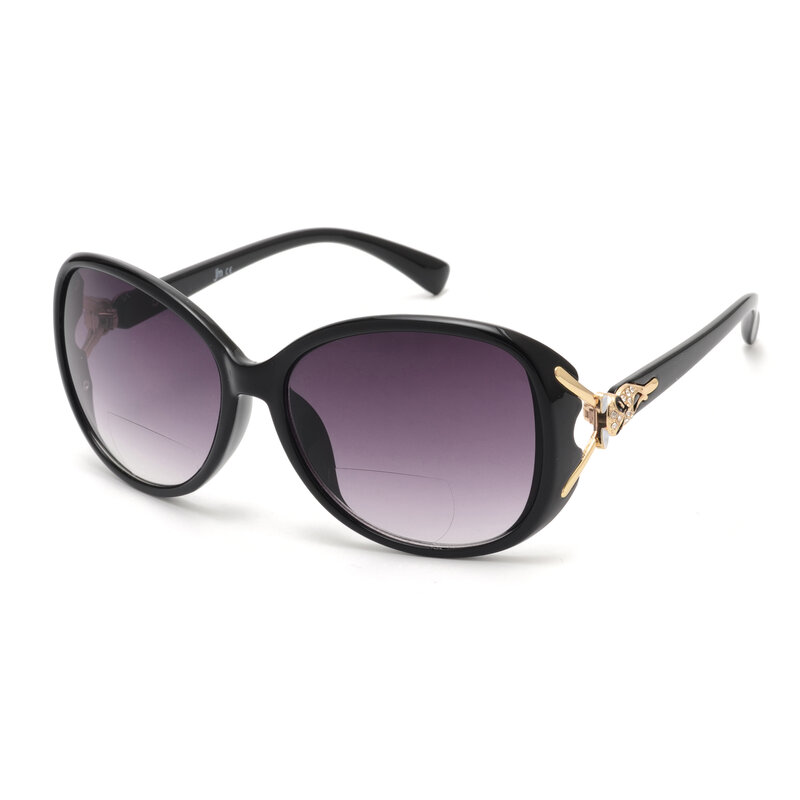 JM-Grandes lunettes de soleil rondes bifocales pour femmes, lunettes de lecture vintage pour dames, UV400