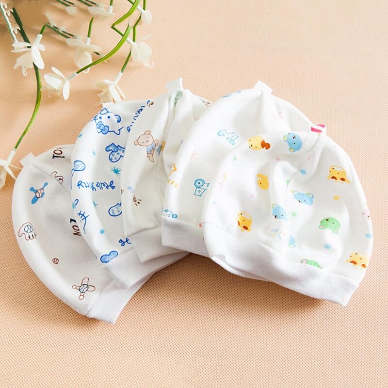Babymütze Cartoon klein für frische reine Baumwolle weiche Beanie-Mütze Neugeborene Stoff einlagige Reifenkappe elastische