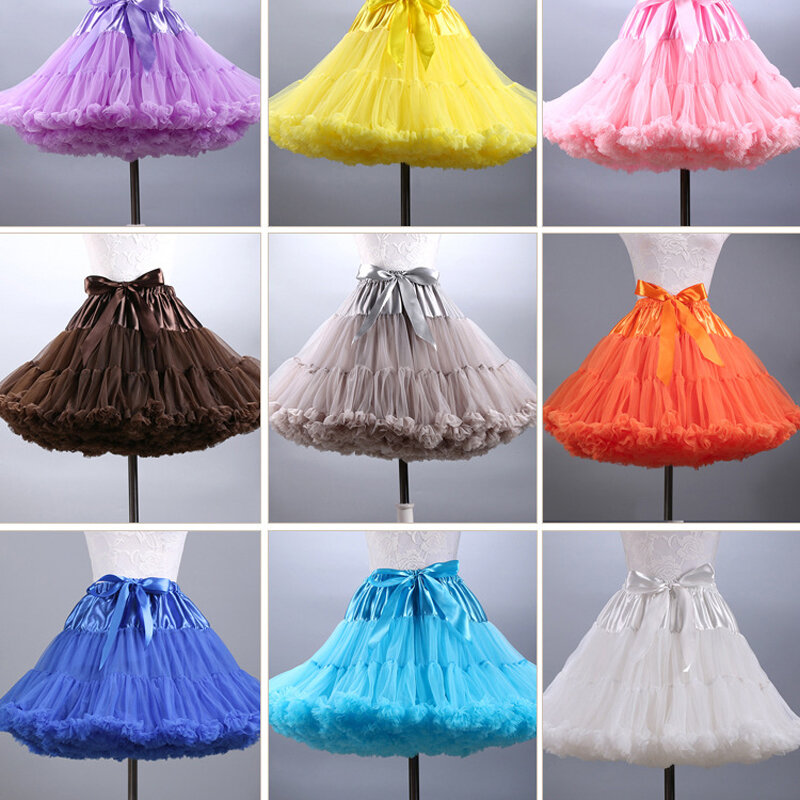 Hàng Mới Về Nữ MIni Petticoat Voan Phồng Ngắn Vintage Cưới Cô Dâu Petticoat Tây Nam Không Rockabilly Tutu