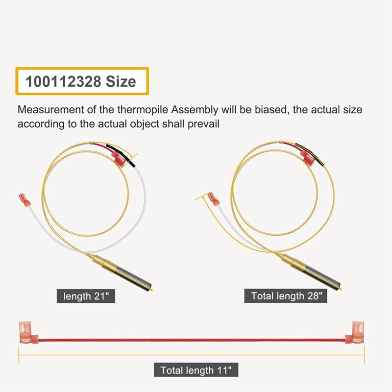 100112328 Thermopile Assembly 21 Inch Compatible With Gas Water Heater, 750 Millivolt Thermopile Replacement Parts Accessories