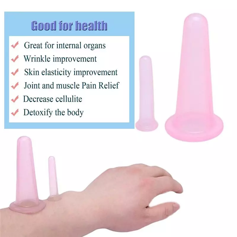 2 stücke Silikon Jar Vakuum Schröpfen Dosen für Körper Neck Gesichts Massage Saug Anti Cellulite Tassen Set Gesundheit Pflege Werkzeug