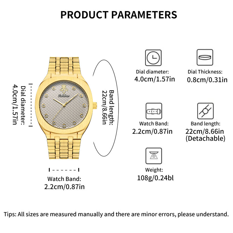 YaLaLuSi Brand Hot Sale Gold Men's Watches Pulled Deluxe Cubic Dial Box Watch Remover Ion Gold Plating