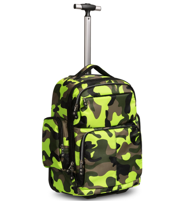 Дорожная сумка на колесиках, камуфляжный школьный ранец на колесиках, 20 дюймов, сумка для чемодана, сумка для ноутбука