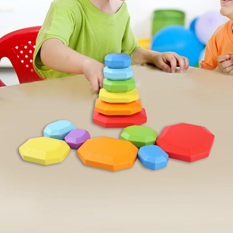 7 sztuk drewna balansujące kamienne dłonie na Montessori zabawki dla dzieci 3 lata w górę dzieci chłopcy dziewczęta prezenty świąteczne