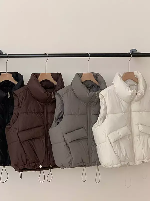 Vielleicht-Chaleco acolchado de algodón para mujer, chaqueta sin mangas con cuello levantado, holgada, para otoño e invierno, novedad