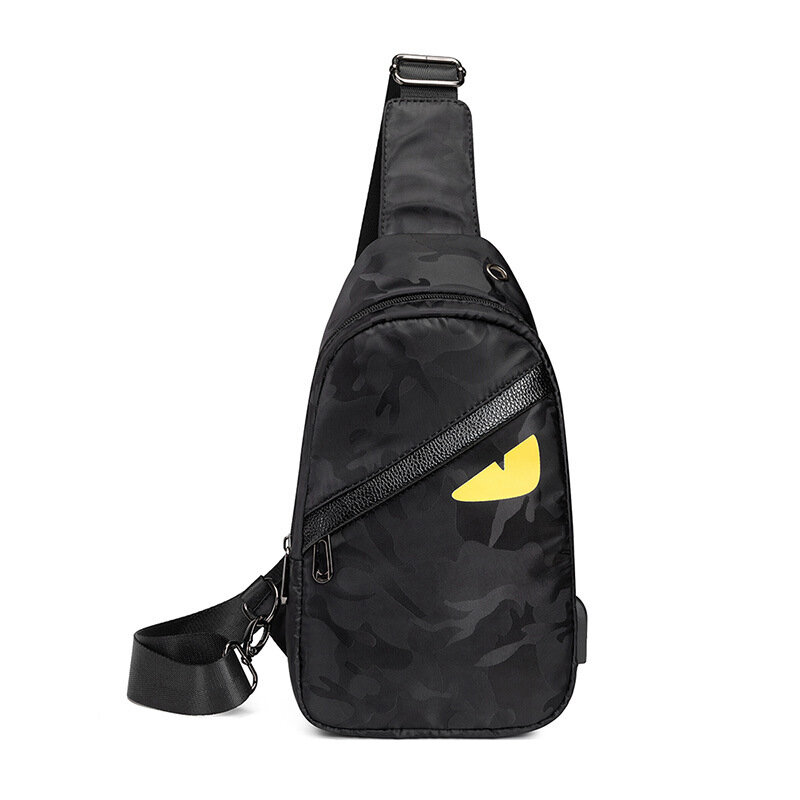 Multifunctional Messenger Bag Men's Bag Trendy Waterproof Oxford Cloth USB Shoulder Messenger Bag Outdoor Shoulder Bag