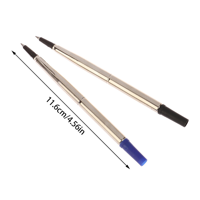 2 pezzi Blue Ink Parker Style Standard 0.5/0.7mm ricariche per penna a sfera Nib ricarica per penna in metallo universale rotante a spinta media