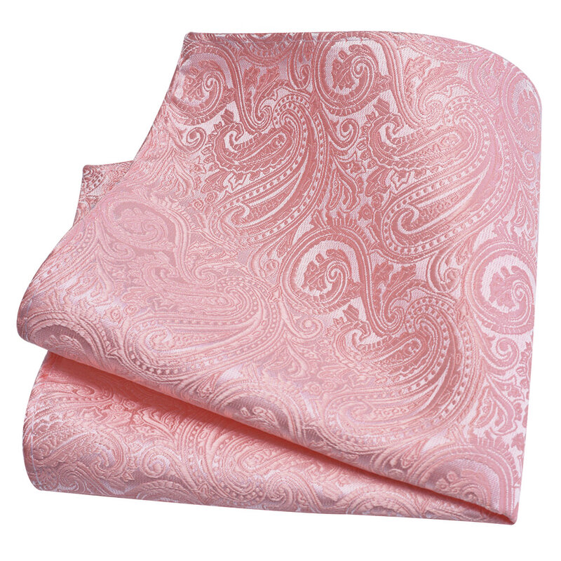 New style 25cm*25cm Silk Paisley Pink Red Handkerchiefs for Man Party Business Office Wedding Gift Accessories  Pockets Square