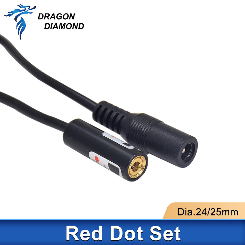 Juego de puntos rojos, módulo de diodo de posicionamiento, grabador láser, cabezal láser Co2 DIY, diámetro 24/25mm