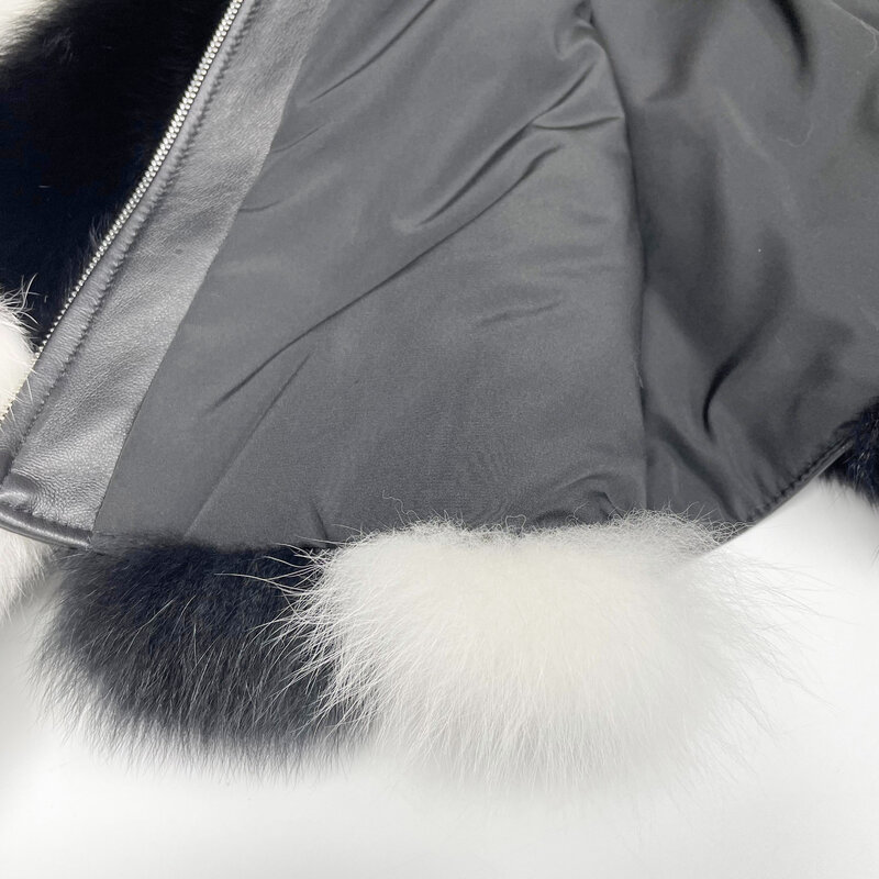 Casaco de pele de raposa real feminino, jaqueta curta fofa, casaco grande, alta qualidade, outono e inverno, 2023
