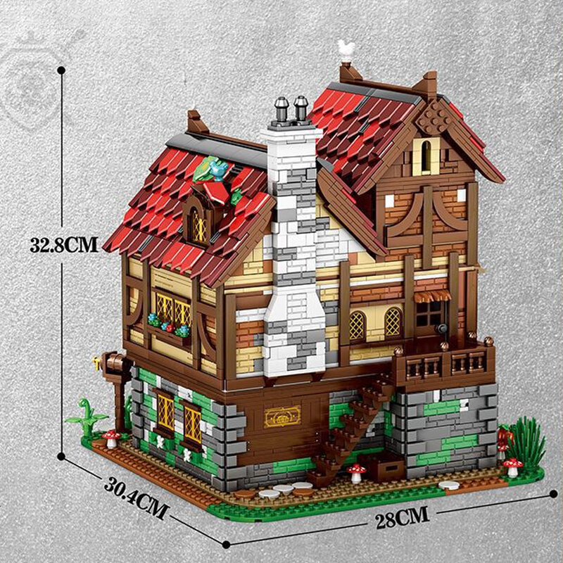 Building Block Toy MOC Medieval Tavern model Creative assembly toy Set Building Block Street View Gift Birthday gift Boy