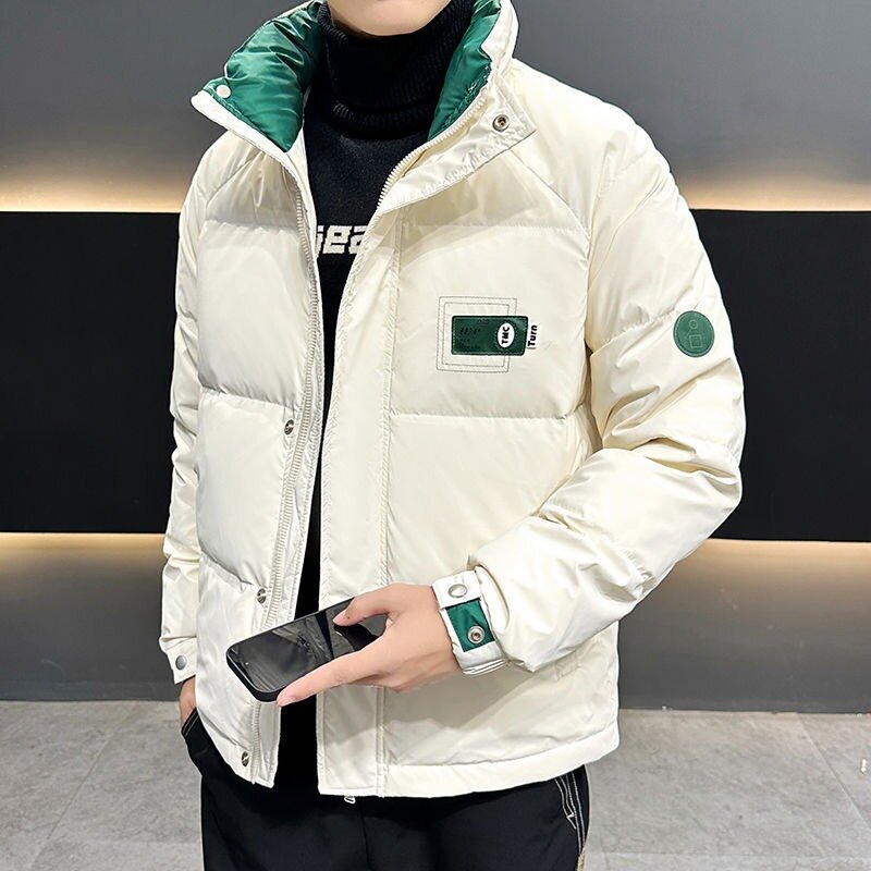 Inverno nuovi uomini piumino giovane maschio colletto alla coreana bello capispalla di grandi dimensioni addensato moda calda Casual Versatile capispalla