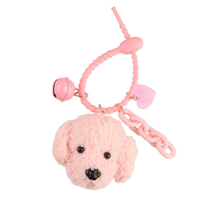 Śliczny Mini pies lalka brelok do kluczy piękny pies pluszowa zabawka na prezent kluczyk do samochodu uchwyt pierścieniowy torba