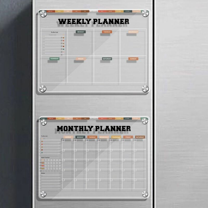 Durable Magnetic Acrylic Calendar Accessories Universal Easy Erase Dry Erase Board Reusable Planner Calendar