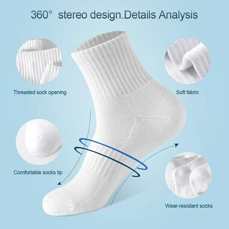 5 paia di calzini Unisex a tinta unita medi in cotone Business calzini alla caviglia da donna traspiranti antiodore di alta qualità da uomo
