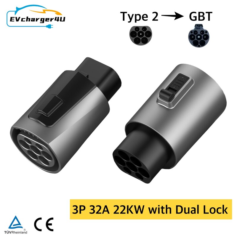 EVcharger4U IEC62196 Тип 2 к GBT EV адаптер для зарядки 250 В 32A Тип 2 GB/T адаптер для зарядного устройства