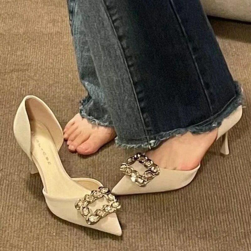 Scarpe con tacco alto 2024 nuove donne estive décolleté scarpe da sposa Mary Jane scarpe con tacco ufficio sandali donna Zapatos De Mujer