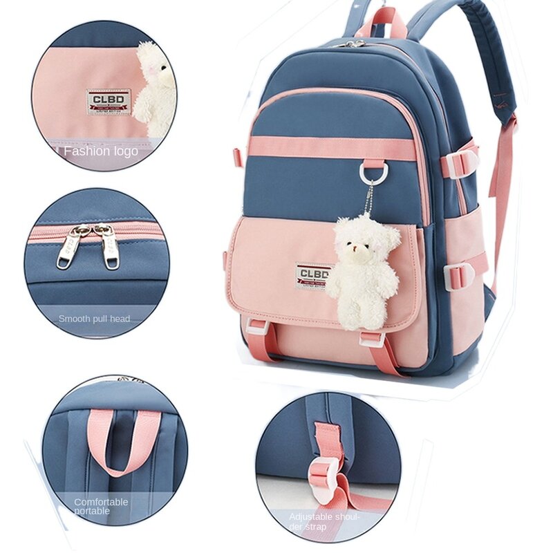 Zaino ad alta capacità moda Nylon Multi-tasca borse da scuola impermeabile Mochilas Book Bag Travel