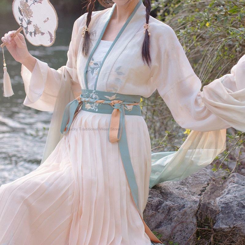 Vestido Hanfu tradicional chino antiguo para mujer, traje de Cosplay de Hada, traje de verano, primavera, nuevo