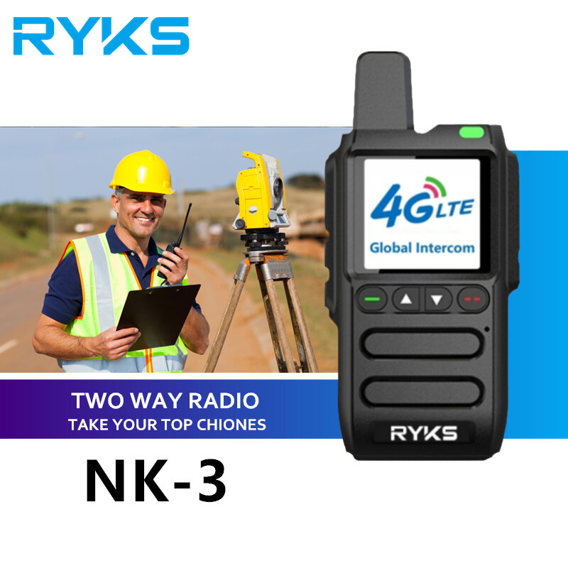 Rádio bidirecional de intercomunicação global, Walkie Talkie mini cartão SIM, Internet 4G PoC, Longo Alcance 5000km, Par (sem FeFeFee)